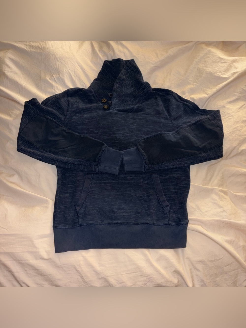 Tommy Hilfiger Navy Blue Heather Vintage Fit Shawl Collar Sweater size S